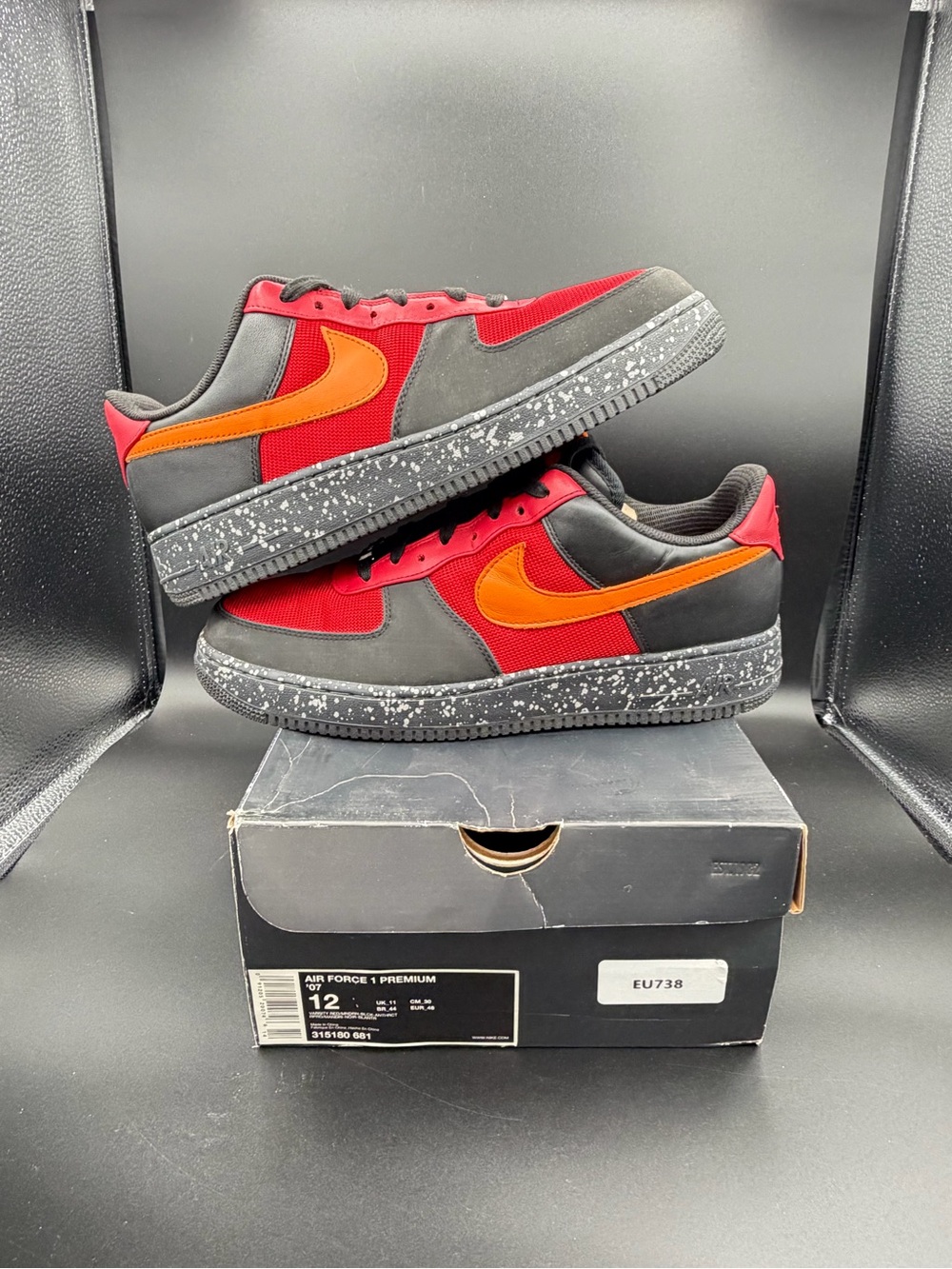 Nike Air Force 1 Low Red & Orange Accent Sneakers Mandarin like new 12 m worn 1